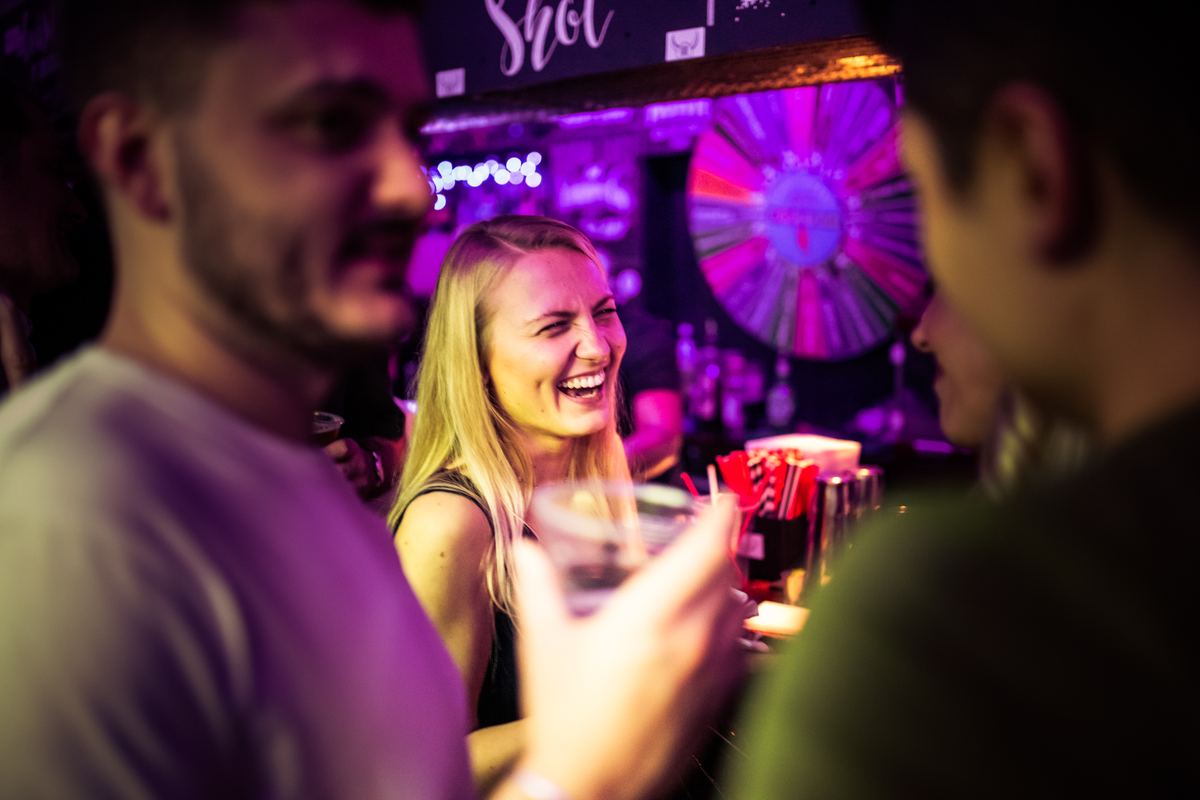 Guests enjoying drinks at Nordic Bar, Fitzrovia, London