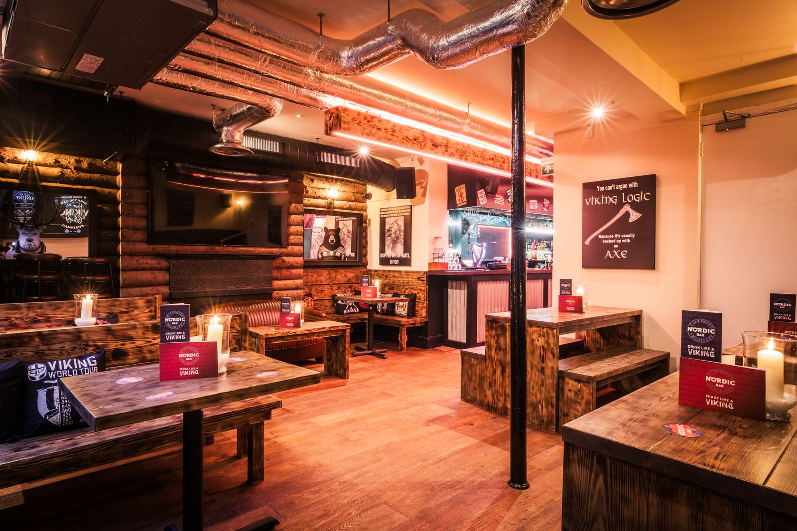 Nordic Bar Scandinavian sports bar interior, Fitzrovia, London